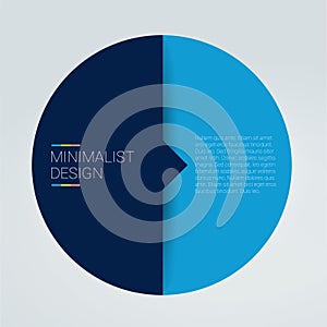 2 Circle connected 3D infographic. Two labels. Vector template