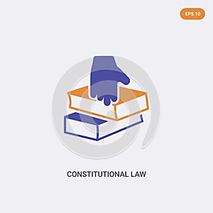 2 color Constitutional law concept vector icon. isolated two color Constitutional law vector sign symbol designed with blue and