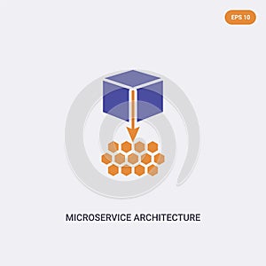 2 color Microservice architecture concept vector icon. isolated two color Microservice architecture vector sign symbol designed