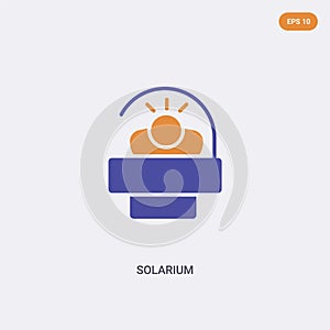2 color Solarium concept vector icon. isolated two color Solarium vector sign symbol designed with blue and orange colors can be