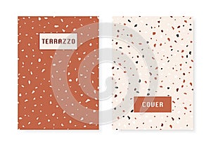 2 covers with terrazzo flooring imitation pattern.