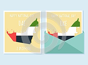 2 December. UAE Independence Day background in national flag color theme.