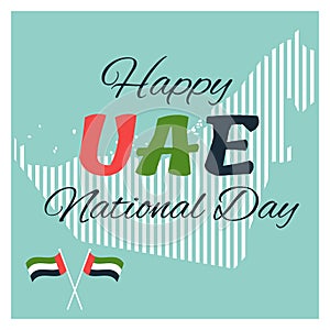2 December. UAE Independence Day map background and national flag