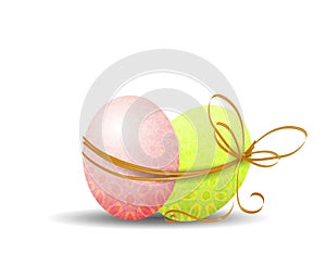 2 Easter Eggs Wrapped in String