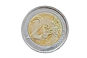  2monedas aislado sobre fondo blanco 