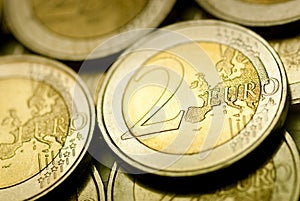 2 euro currency - close up