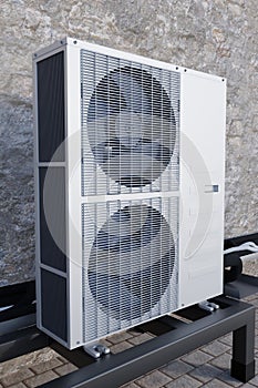 2-fan roof air conditioner outdoor unit 3d