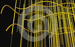 2 Fantastc imege of space with golden bars and curve lines.