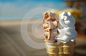 2 flavor soft ice cream photo