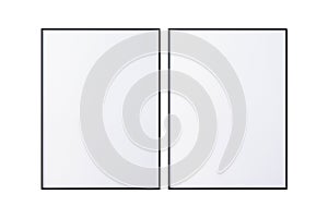 2 Frame mock up isolated on white background, 3d render