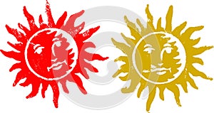 2 Grunge Sun Stamps