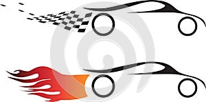 2 logo graphic elements of motor sport fast cars