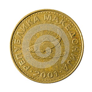 2 macedonian denar coin 2001 reverse