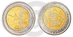 2 Peruvian nuevo sol coin photo