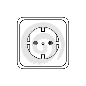 2-pin electrical socket. Vector illustration decorative design