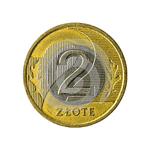 2 polish zloty coin 1995 obverse isolated on white background