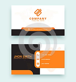 2 Sided Corporative Business Card Vector Template
