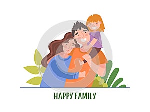 2 similar. happy familyPortrait of young happy family of three outdoors