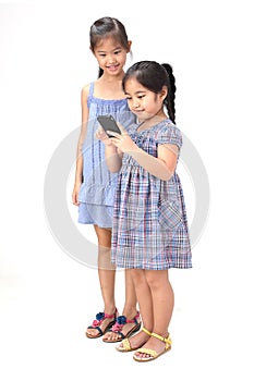 2 sisters on white background