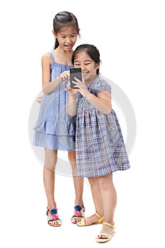 2 sisters on white background