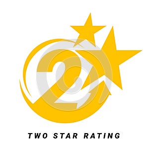 2 star rating. three star Symbol or emblem. vector