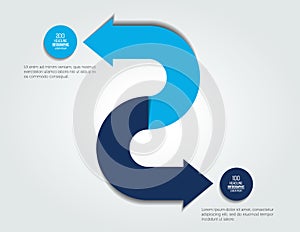 2 step arrow diagram, scheme, infographic