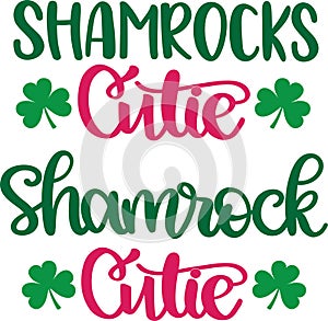2 styles shamrock cutie, so lucky, green clover, so lucky, shamrock, lucky clover vector illustration file