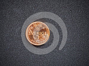 2 Swedish krona coin Sverige Kronor isolated