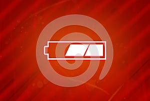 2 third charged battery icon isolated on abstract red gradient magnificence background