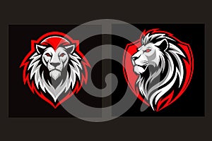 2 tiger-face vector illustration icons