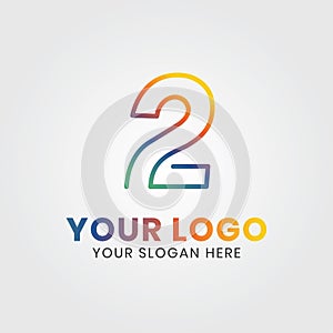 2 two logo concept clorful illustration vector design