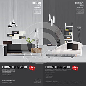 2 Vertical Banner Furniture Sale Design Template