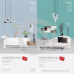 2 Vertical Banner Furniture Sale Design Template