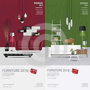 2 Vertical Banner Furniture Sale Design Template