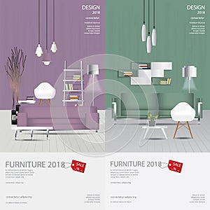 2 Vertical Banner Furniture Sale Design Template