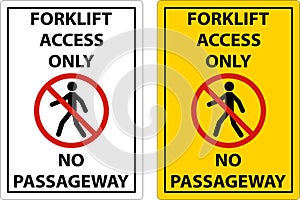 2-Way Forklift Access Only Sign On White Background