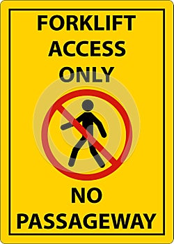 2-Way Forklift Access Only Sign On White Background