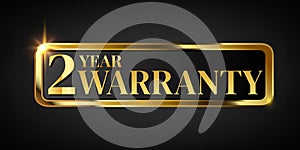 2 year warranty logo with golden banner