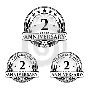 2 years anniversary design template. Anniversary vector and illustration. 2nd logo.