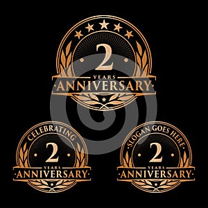 2 years anniversary design template. Anniversary vector and illustration. 2nd logo.