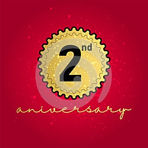 2 years anniversary. Elegant anniversary design. 2 years logo.