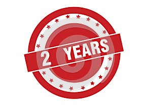 2 years text on red stamp vector