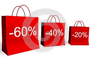 20, 40, and 60 Percent Off Shopping Bags