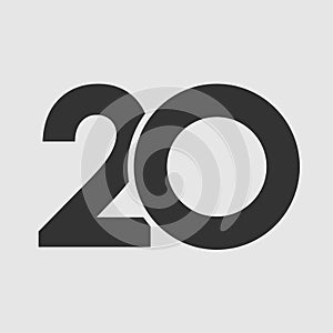 20 anniversary minimal simple