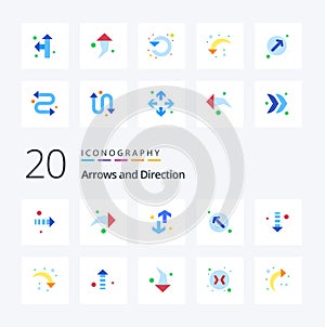 20 Arrow Flat Color icon Pack like down arrow transfers up left direction