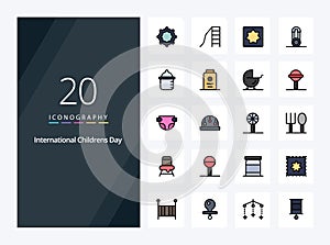 20 Baby line Filled icon for presentation