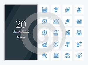 20 Business Blue Color icon for presentation