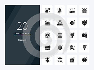 20 Business Solid Glyph icon for presentation