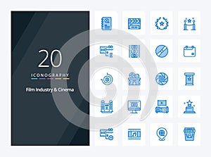 20 Cenima Blue Color icon for presentation