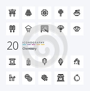 20 Chemistry Line icon Pack like lantern year newyear new china